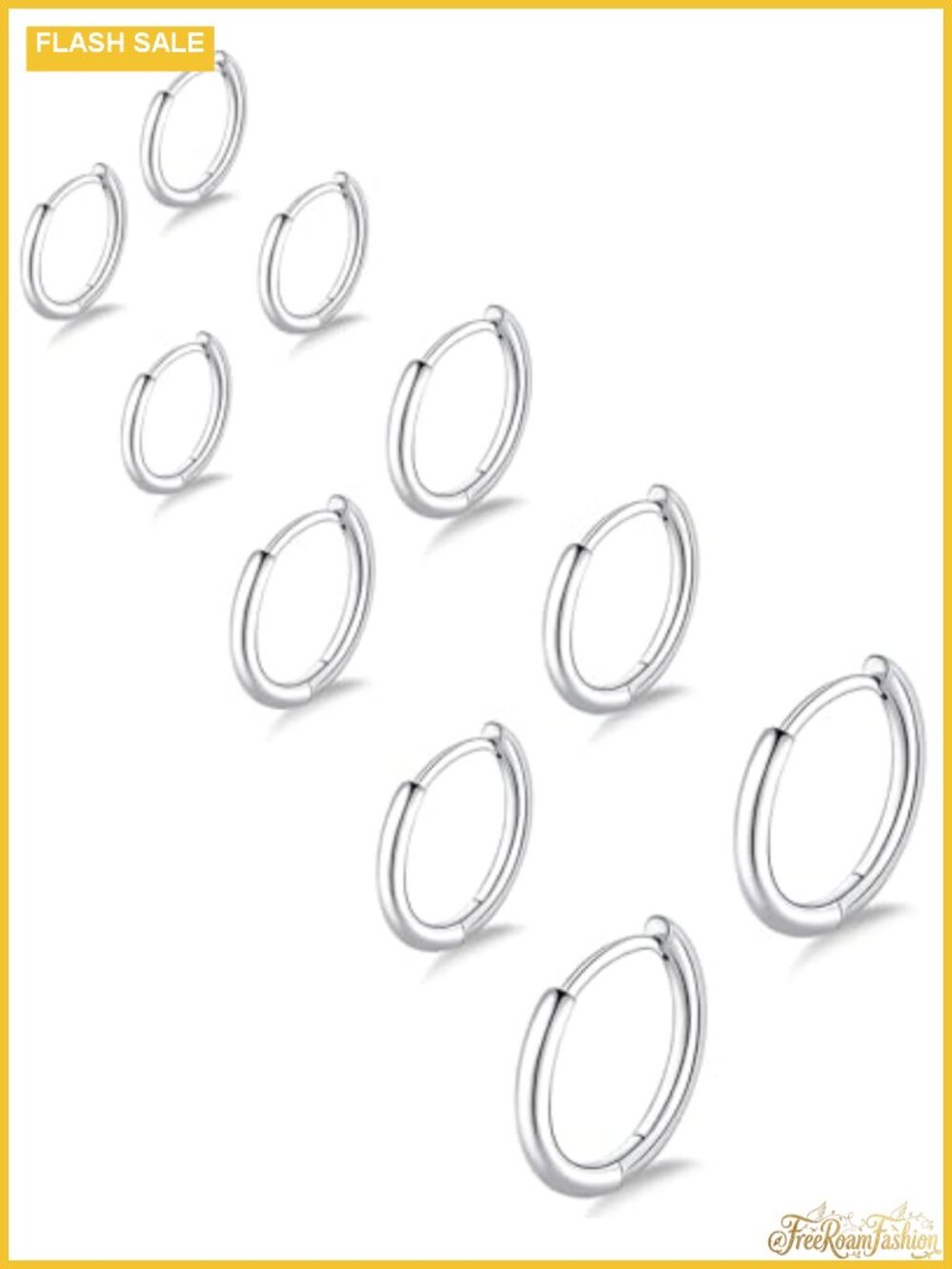 316L Surgical Stainless Steel Tiny Hoop Earrings Set for Women Men